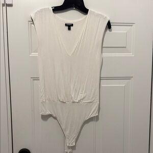 Express white V-Neck Bodysuit